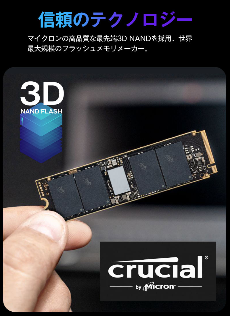 crucial（クルーシャル） ポイント2倍 1TB P3 Plus NVMe PCIe Gen4x4