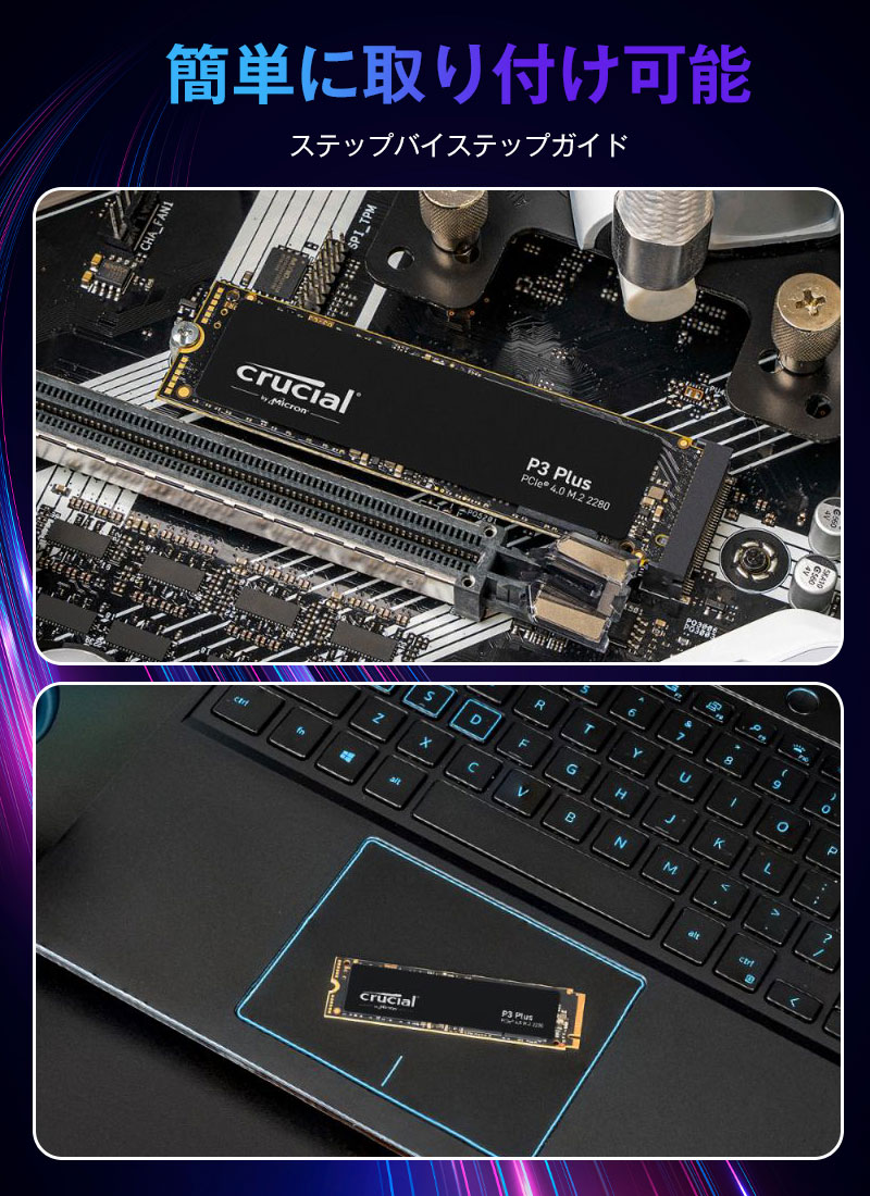 crucial（クルーシャル） ポイント2倍 1TB P3 Plus NVMe PCIe Gen4x4