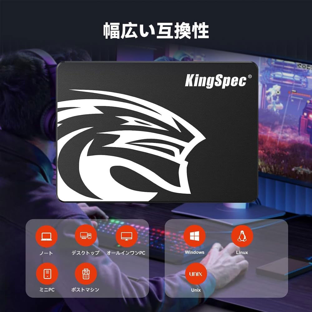Kingspec KingSpec SSD 512GB 内蔵SSD 2.5インチ 7mm 3D NAND採用