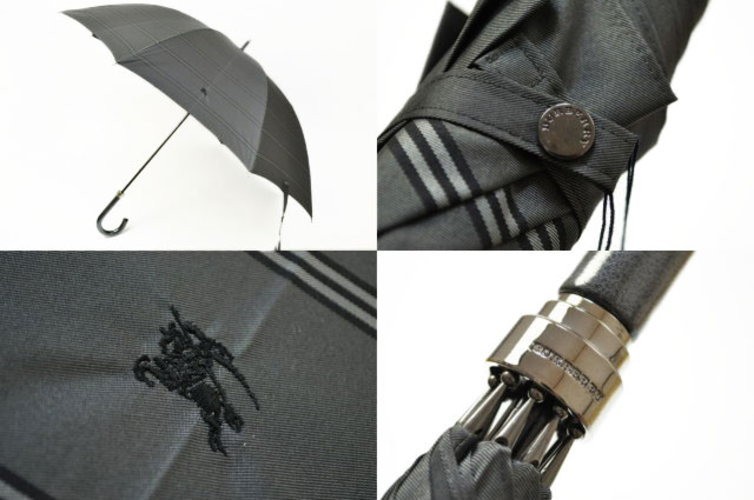 BURBERRY（バーバリー） メンズ 日傘 雨傘 晴雨兼用 長傘 グレー