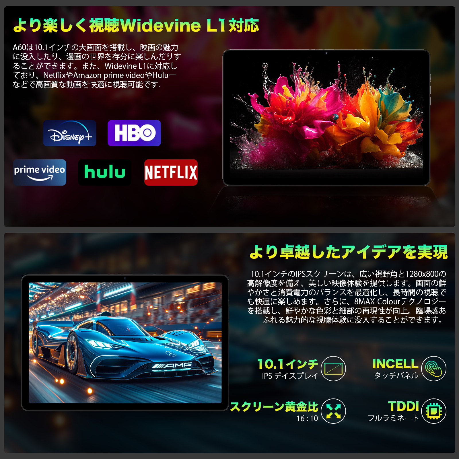 コスパ最強☆Avidpad A60 Android 16 タブレット 10インチ Wi-Fiモデル