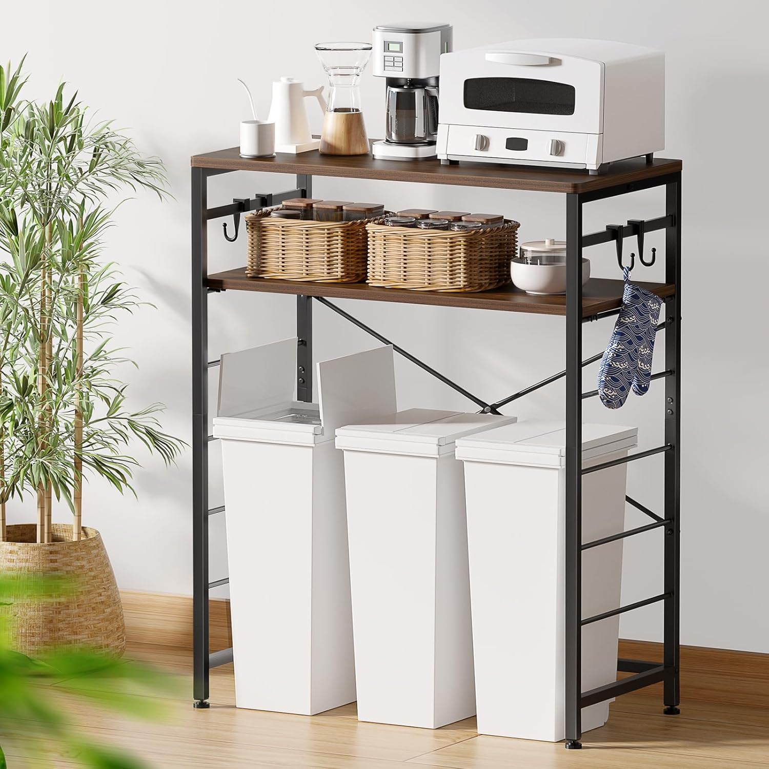 ゴミ箱上ラック キッチンラック 【W80×D40×H100cm】 高さ5段調整