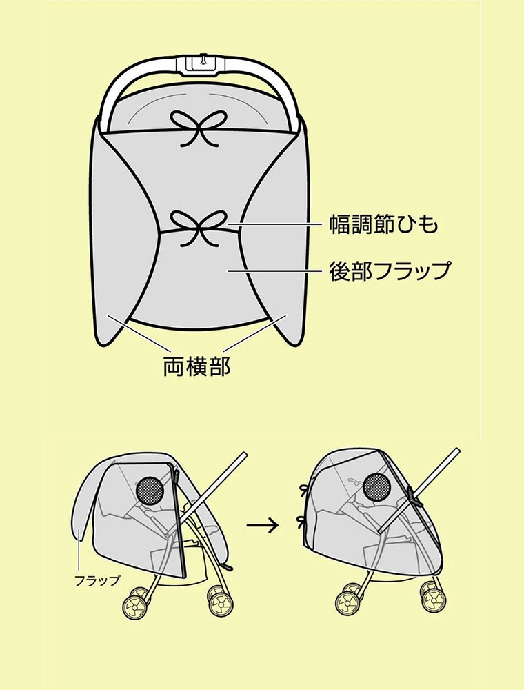 フロントオープンレインカバープラス ティーレックス ベビーカー