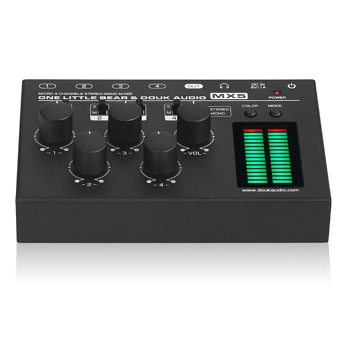 モノラル/ステレオ 4 チャンネル オーディオ ミキサー 超低ノイズ