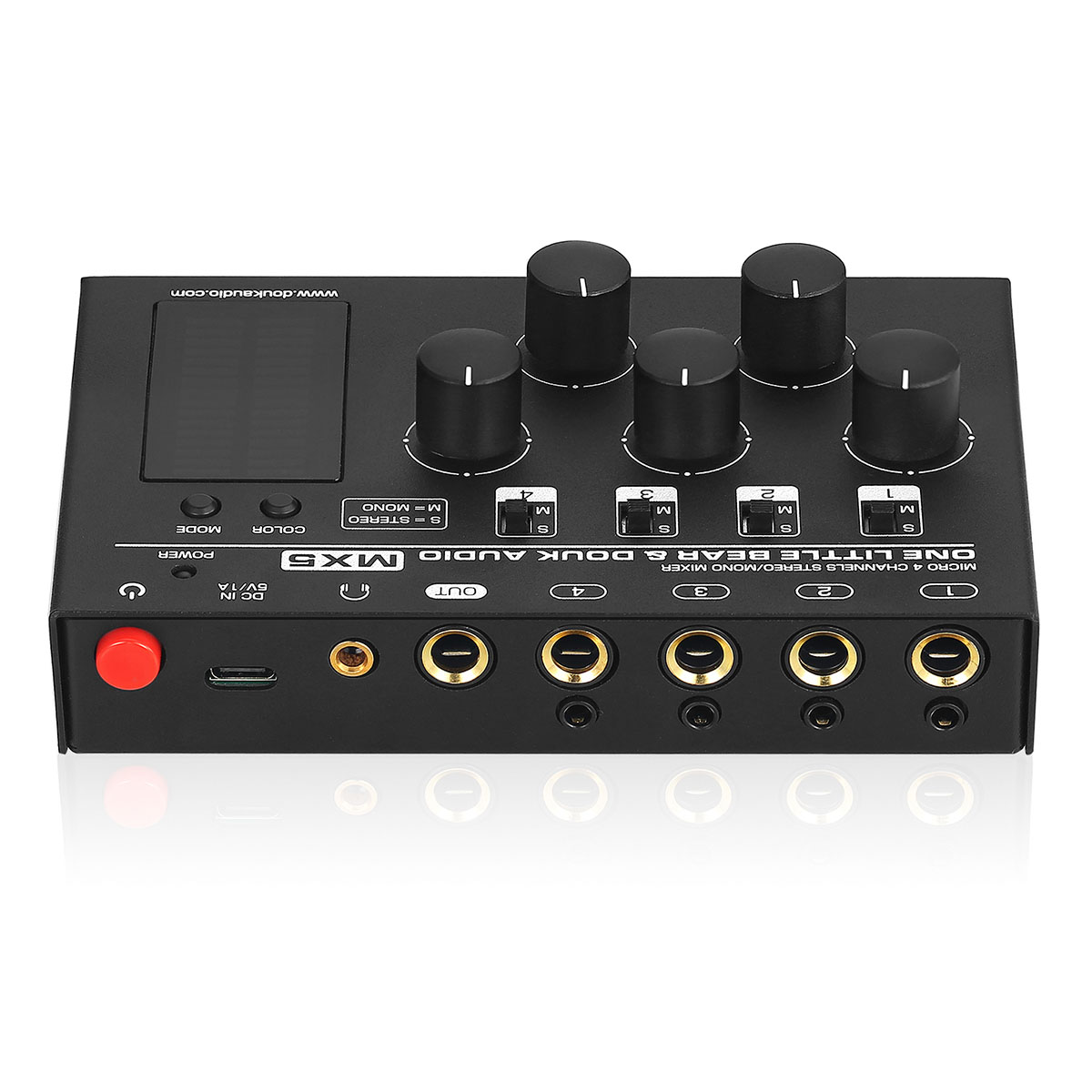 モノラル/ステレオ 4 チャンネル オーディオ ミキサー 超低ノイズ