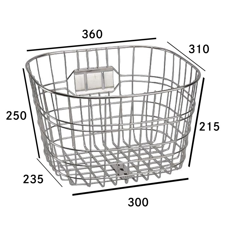 ステンレスバスケット SST-5302 軽快車、シティサイクル、ママチャリ用