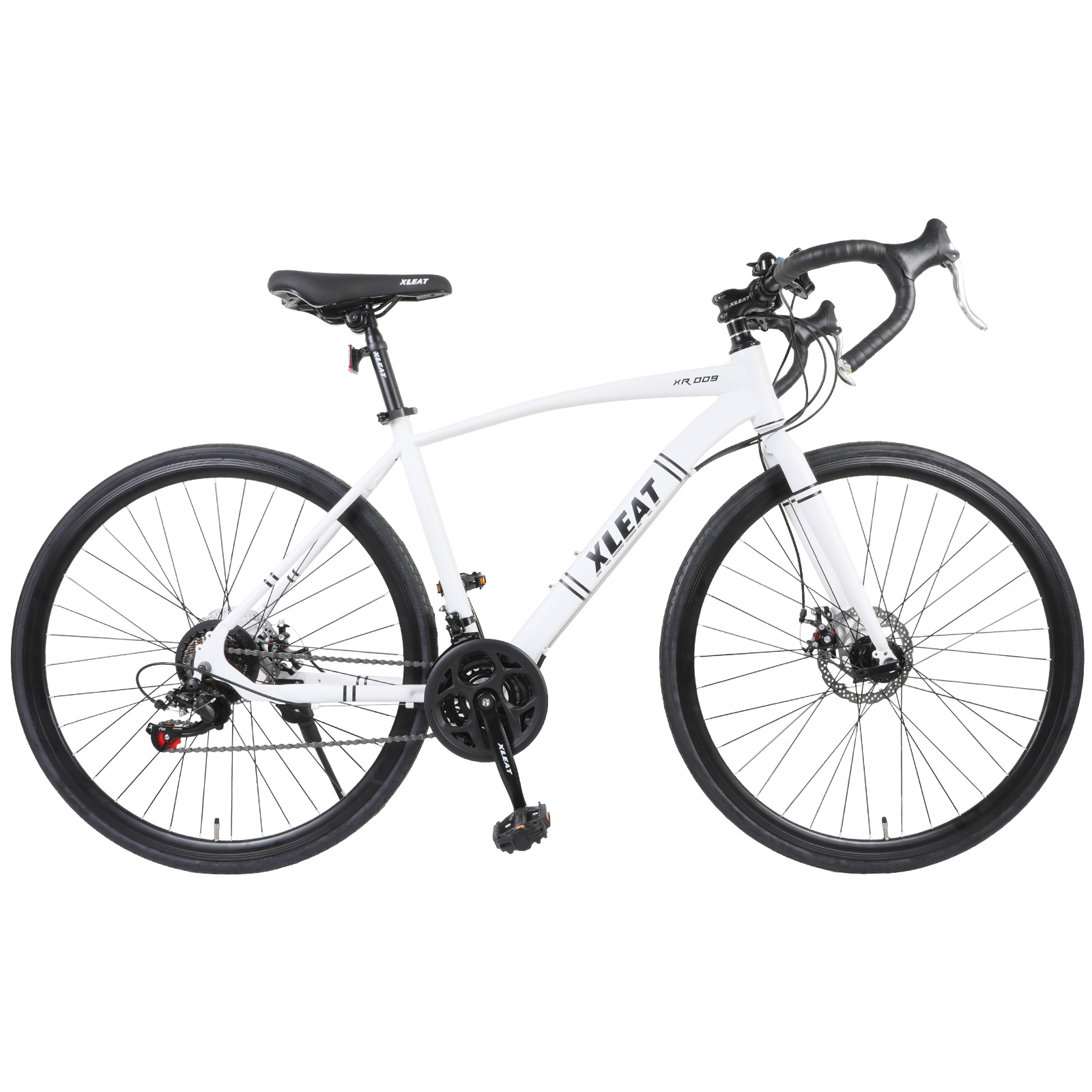 XLEAT ロードバイク 700c シマノ製 21段変速 ライト スタンド付 自転車