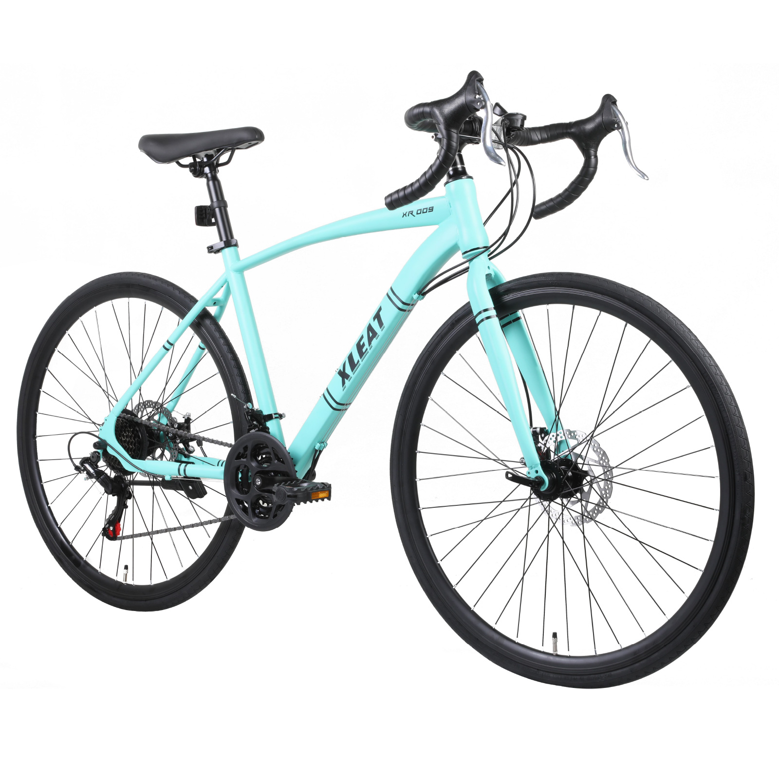 XLEAT ロードバイク 700c シマノ製 21段変速 ライト スタンド付 自転車