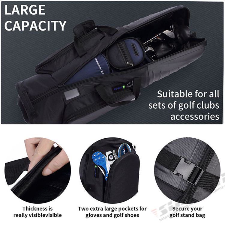 トラベルバッグ ゴルフ キャディバッグ カバー ローラー付き