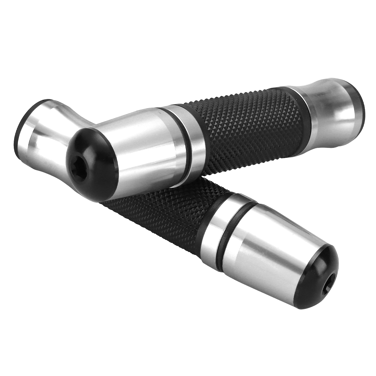 バイク グリップ ラバー アルミ 左右セット バランサー バーエンド付き