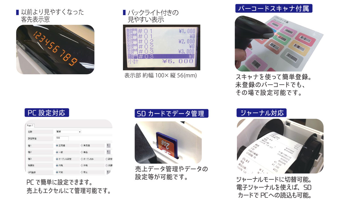 クローバー電子 【店名・部門設定込み】レジスター JET-680 感熱紙