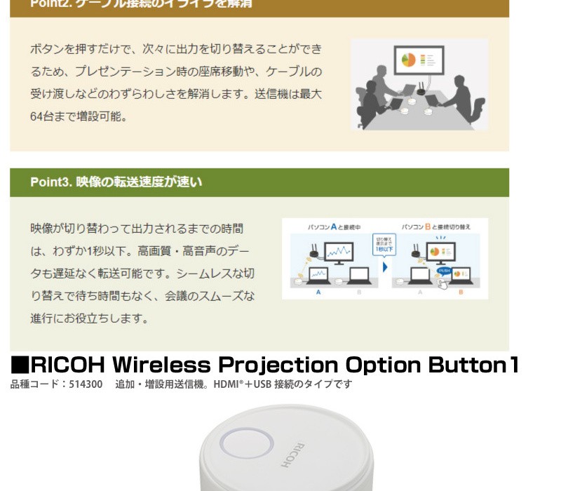 リコー（RICOH） ワイヤレス ディスプレイ オプション送信機 RICOH