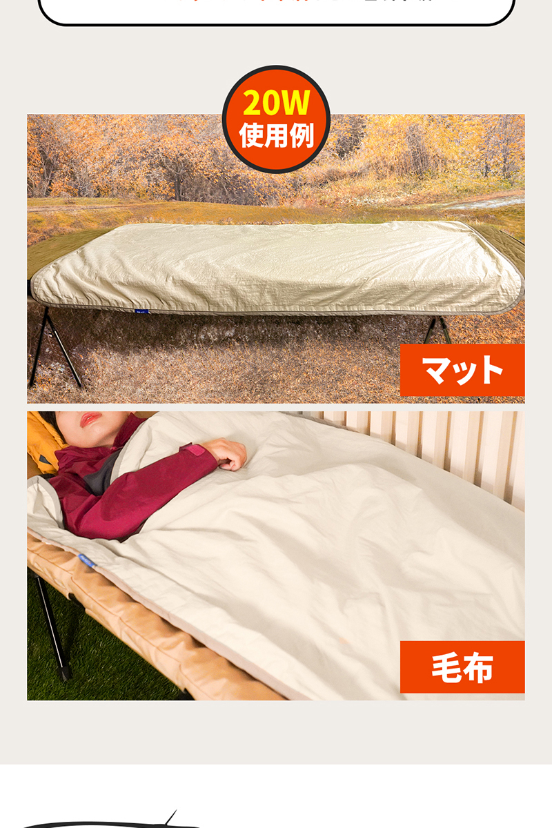 INEAST USBホットマット ブランケット 電気毛布 モバイルバッテリー 車
