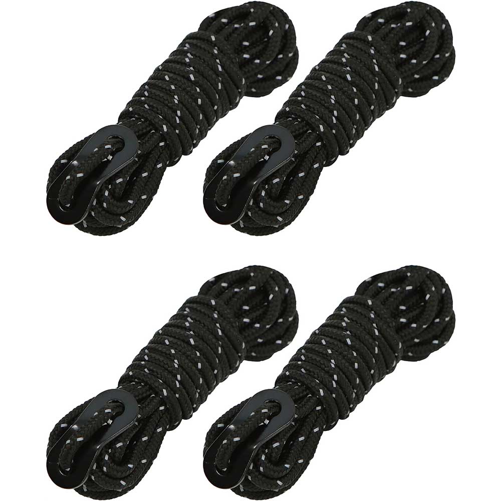 VASTLAND 自在ロープ 直径4mm 長さ4m 4本セット テント タープ