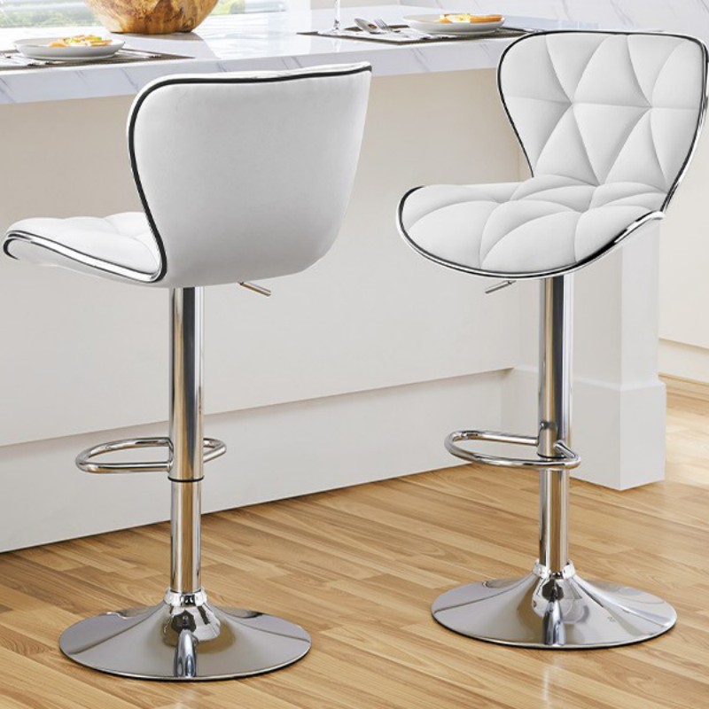 カウンターチェア 2脚セット 回転 昇降式 バーチェアー 高い背もたれ