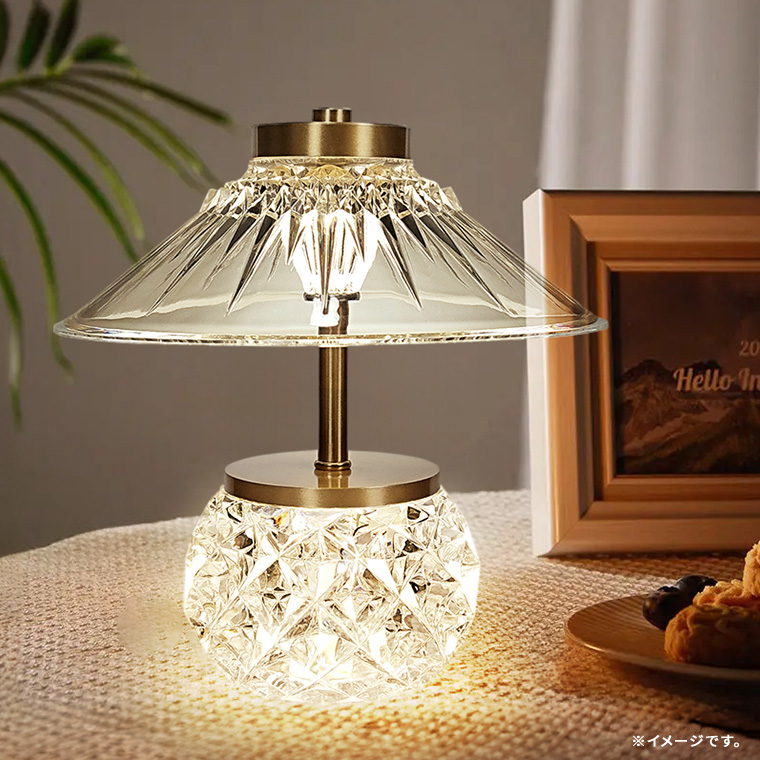 1点限り【美品】天然大理石×クリスタル調 テーブルランプ 高級