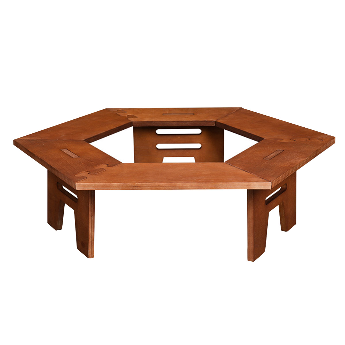 VeroMan アウトドアテーブル レジャーテーブル ヘキサテーブル ウッド