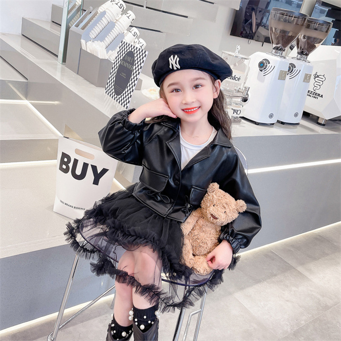 セットアップ 子供服 レザージャケット ライダース 可愛い チュール