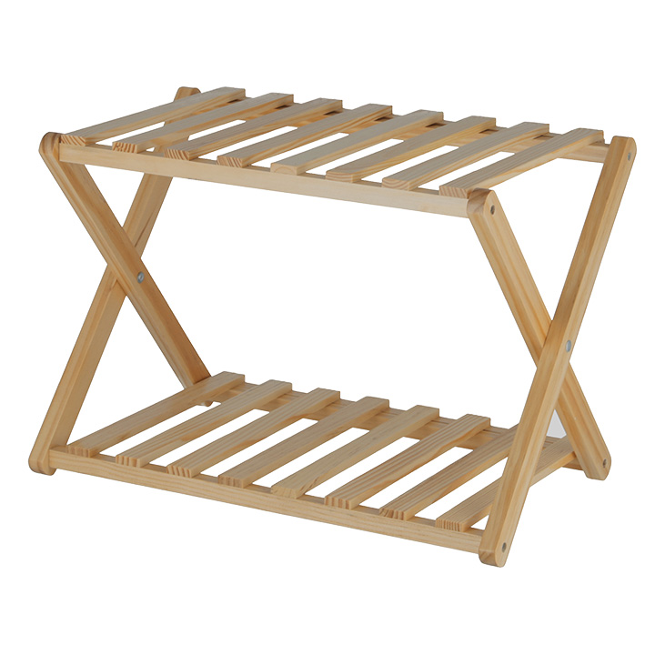 フォールディング ウッドラック 2段ラック 二段ラック 折りたたみ