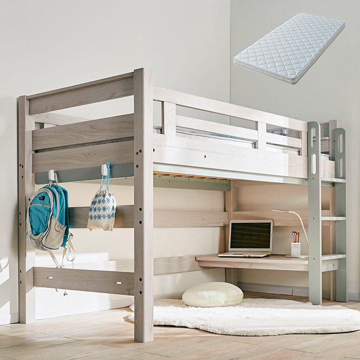 マットレス付き 特許構造 ロフトベッド システムベッド マット 学習机