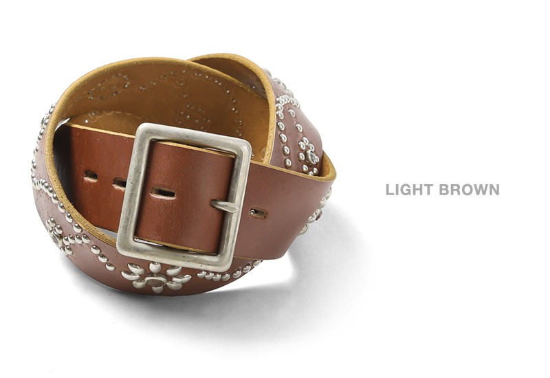 HTC エイチティーシー #24 FLOWER 1.75”カウレザー スタッズベルト