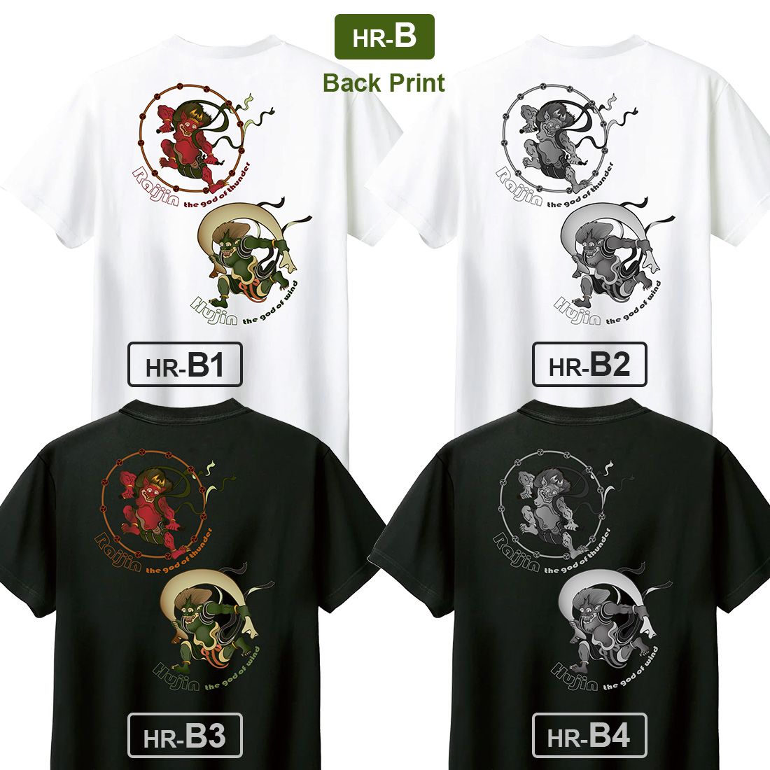 WAWA JAPAN 風神 雷神 Tシャツ 半袖 tシャツ DTFプリント おしゃれ