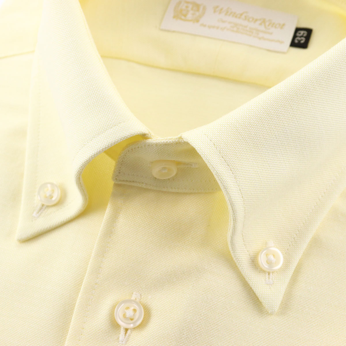 ワイシャツ 半袖 ボタンダウン シャツ オックス イエロー 無地 日本製