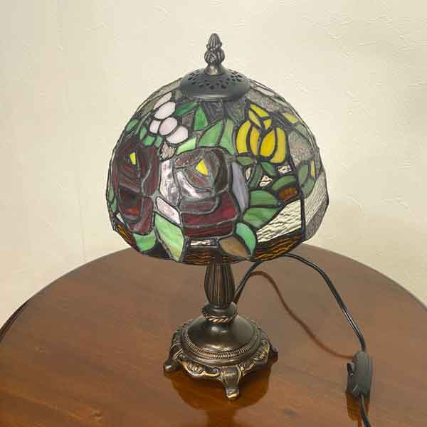 ステンドランプ クラシックローズ ランプ ステンドガラス スタンド照明