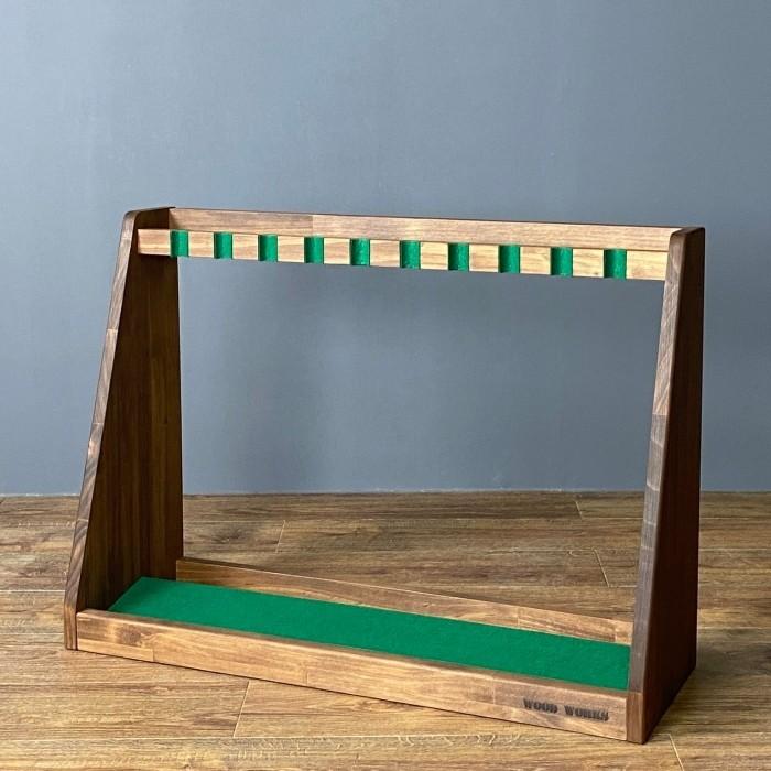 WOODWORKS パターラック 10本掛 (色：ブラウン)木製 日本製 【 ゴルフ