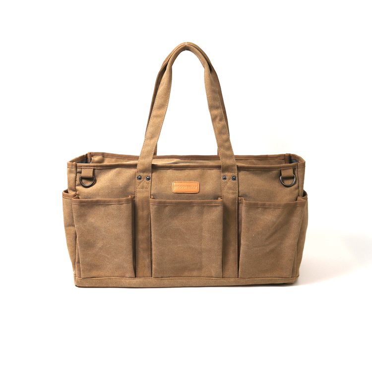 8ポケット搭載 キャンプギアバッグ Lサイズ 帆布 アウトドア 道具入れ