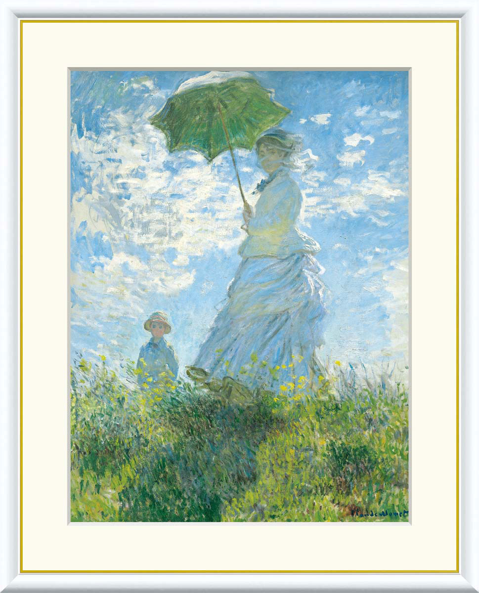 モネ 睡蓮の池と日本の橋 （F4サイズ）（紐・フック付） 約横42×縦34cm