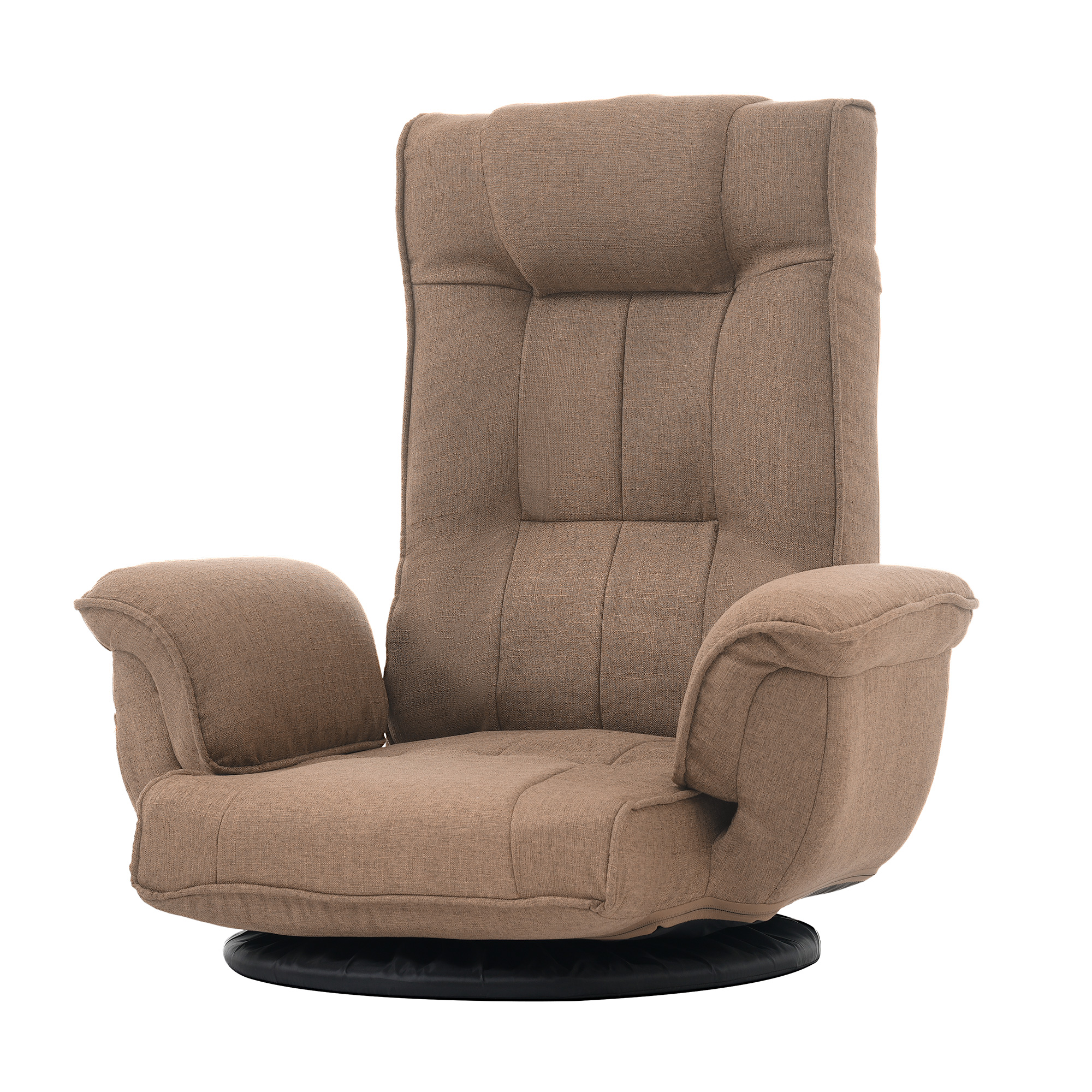 座椅子 回転式 肘掛け ハイバック 座いす リクライニング 14段階 1人