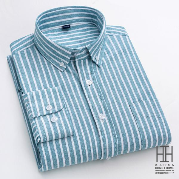 ホームアイホーム オックスフォードシャツ ストライプシャツ メンズ