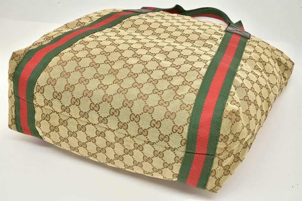 GGキャンバス グッチ トートバッグ シェリーライン ウェブストライプ