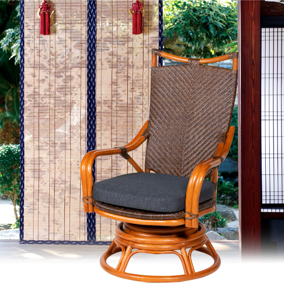 ラタン アームチェア ハイタイプ （ 籐製 座椅子 椅子 チェア リビング