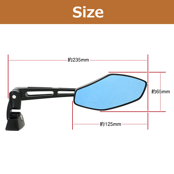 VFR400R NC30 RVF400 NC35 レーシング バックミラー ブラック バイク