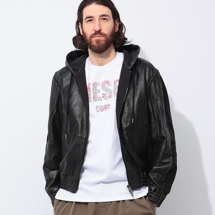 DIESEL（ディーゼル） デニム レザーコンビネーション ジップ ブルゾン