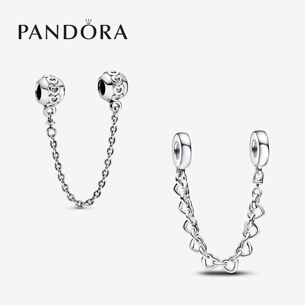 パンドラ チャーム チェーン ブレスレット レディース シルバー/ハート