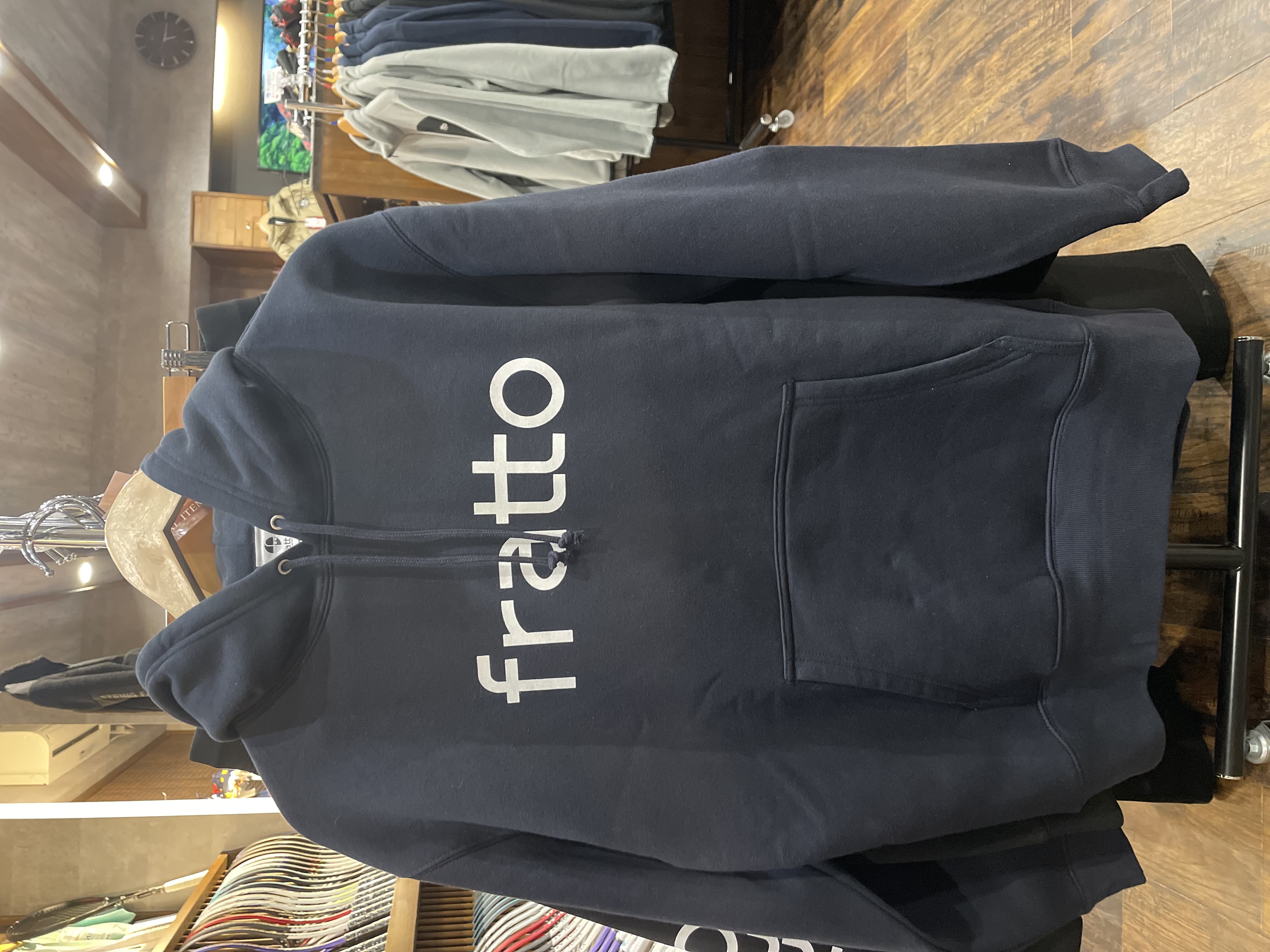 fratto / frattoオリジナル 裏起毛パーカー ネイビー