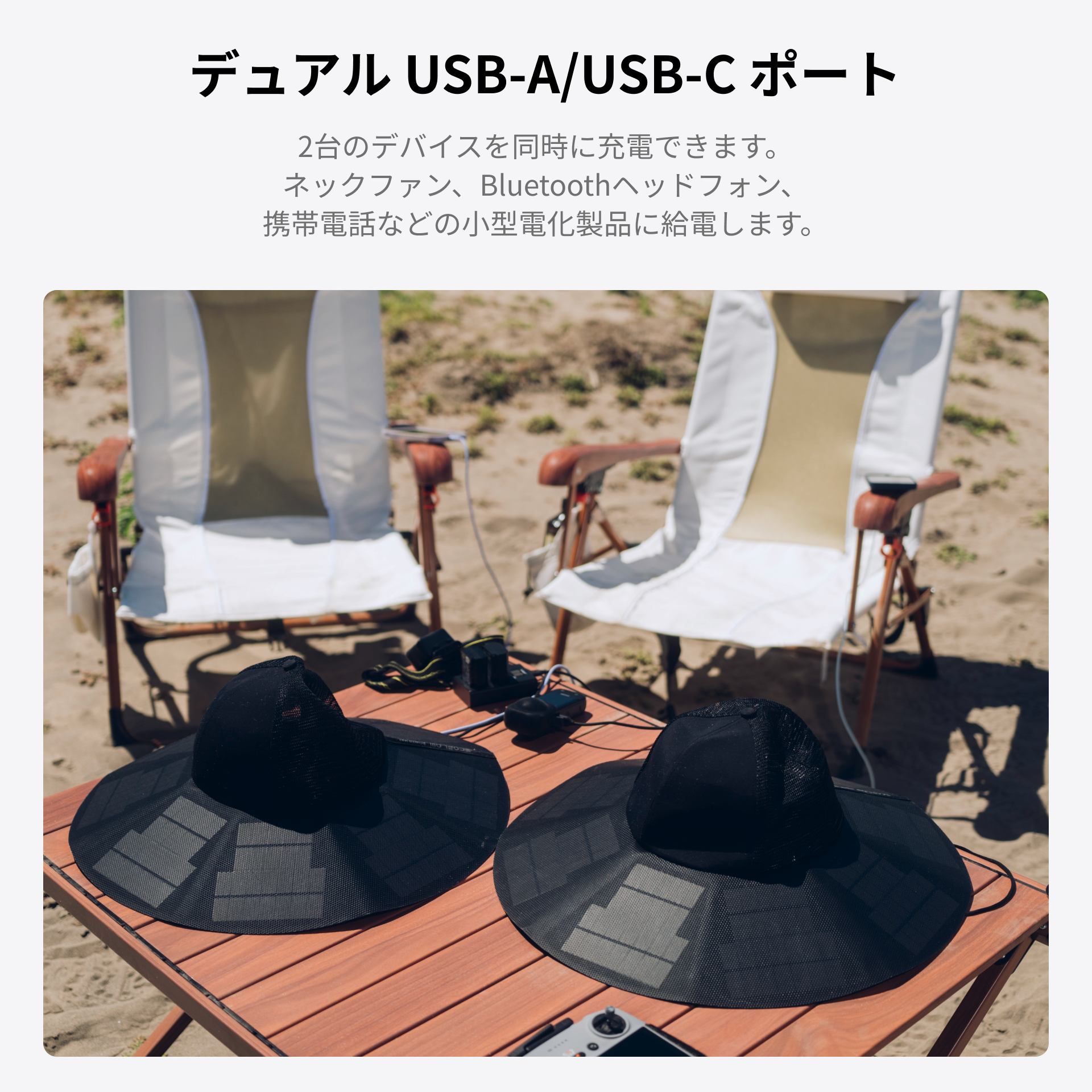 ECOFLOW EcoFlow Power Hat 着用型ソーラーハット 超軽量 折畳み式