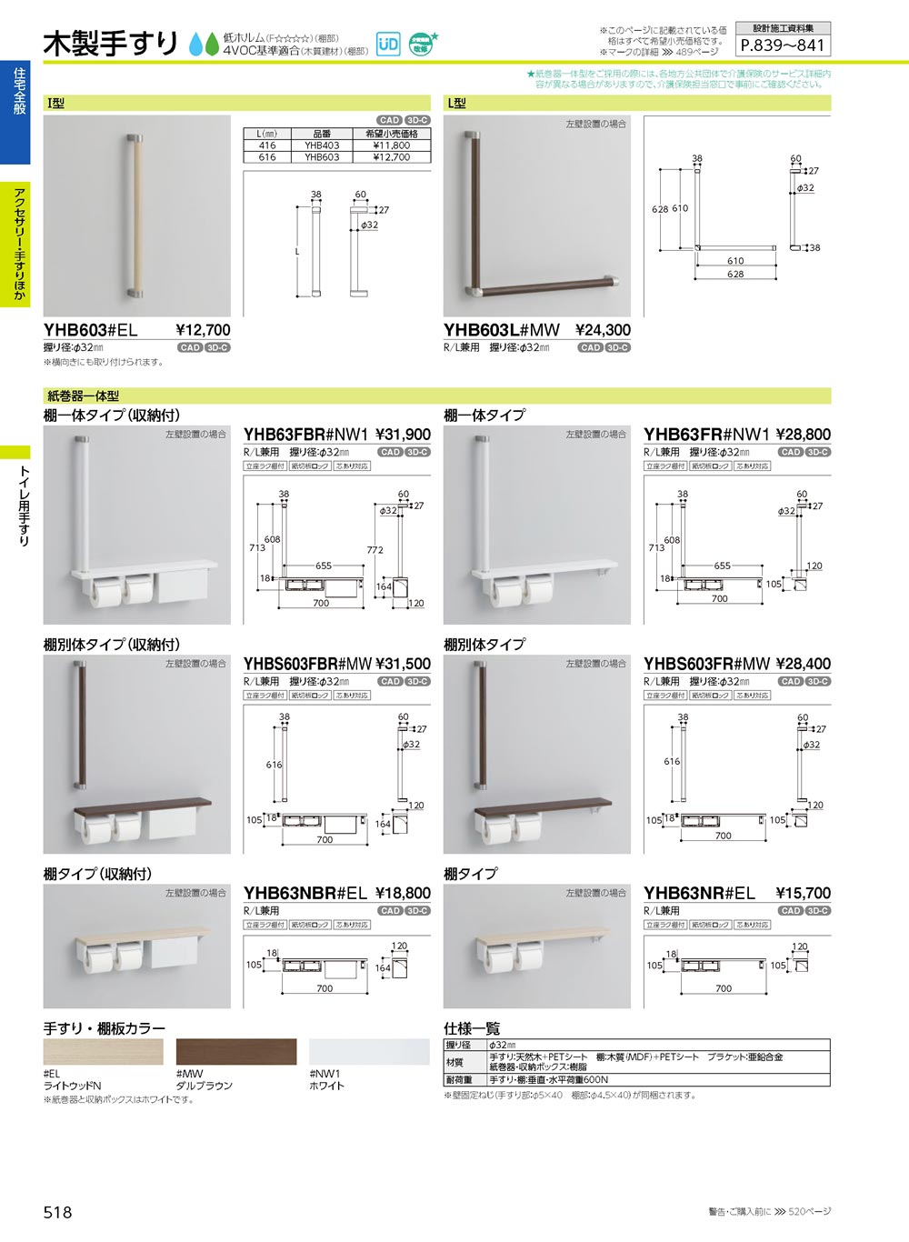 TOTO トイレL型手摺 YHB603L #nw1 TOTO 【YHB603L #NW1】 《KJK》 木製