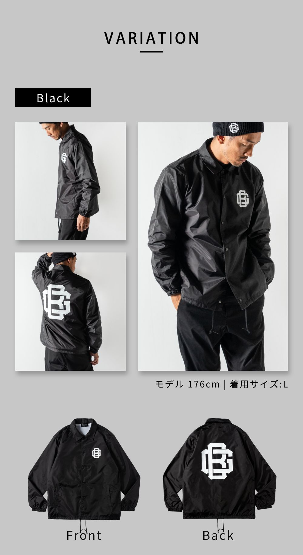 BANDEL（バンデル） コーチジャケット ブラック 黒 撥水加工 シンプル