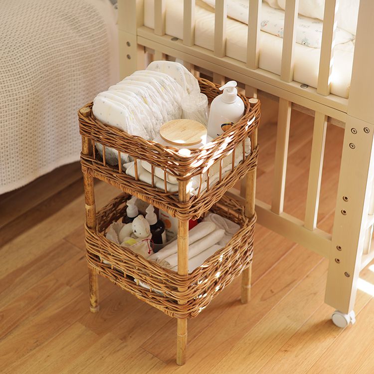 2段バスケット かご カゴ 収納 ラタン 籐 AROROG 籐家具 ラタン家具