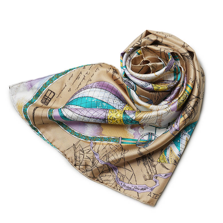 manipuri（マニプリ） バンダナ スカーフ シルク 65x65秋冬 ストール