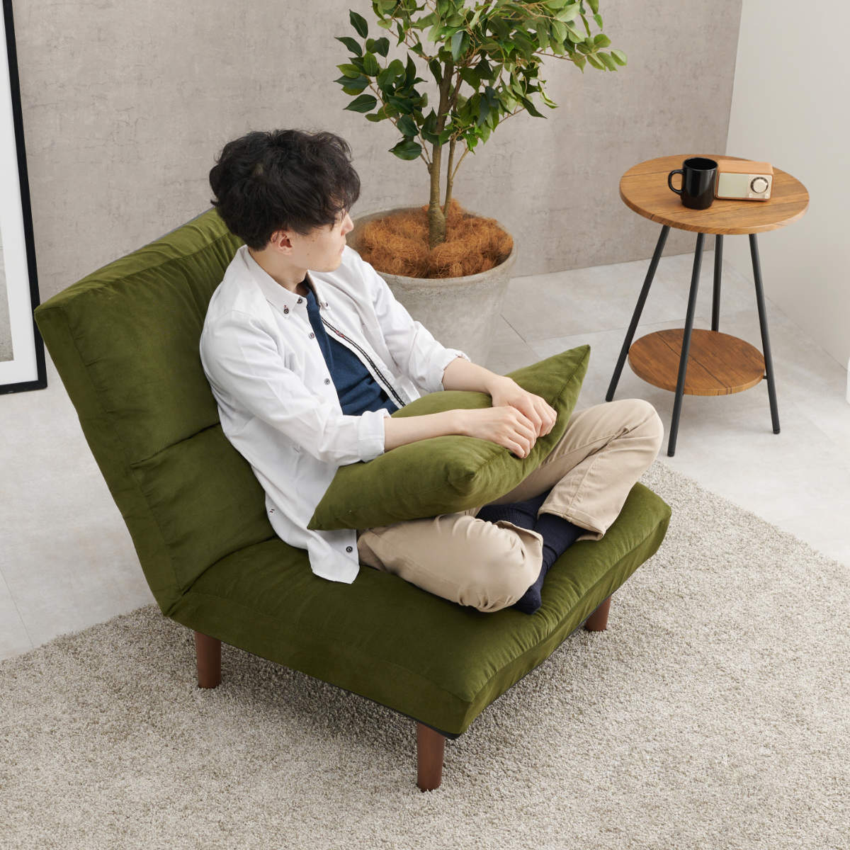 ソファ 幅75cm 7段階 リクライニング（ 一人掛け チェア 一人用 ロー