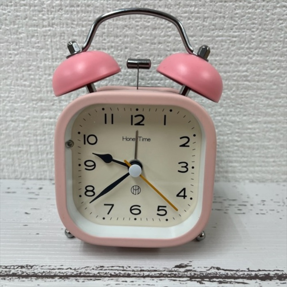 目覚まし時計 おしゃれ 通販 ツインベル 角型 目覚まし機能 12cm x 8.6