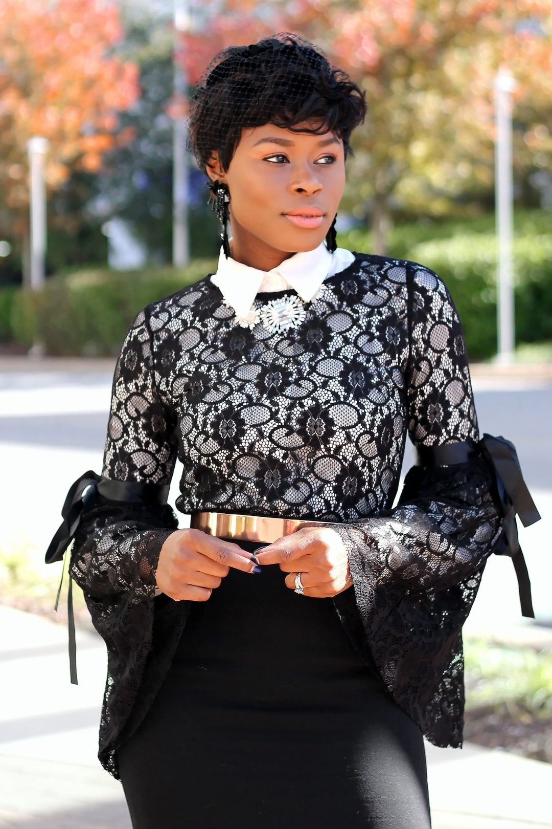 Black Ribbon Lace Top – Tomgfashion