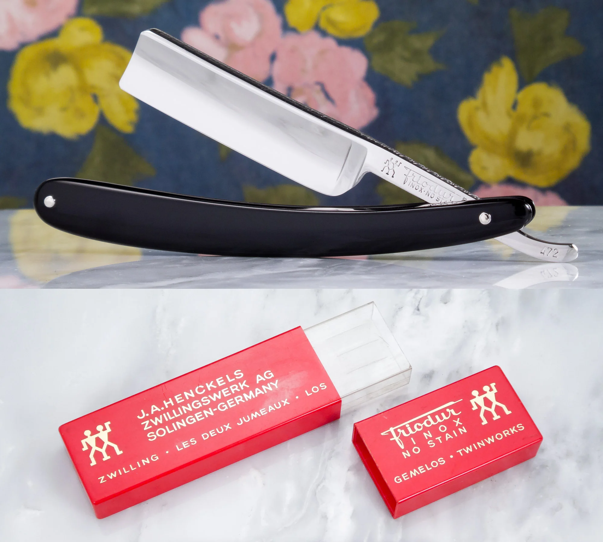 Vintage J.A. Henckels Friodur 472 Inox Solingen Straight Razor