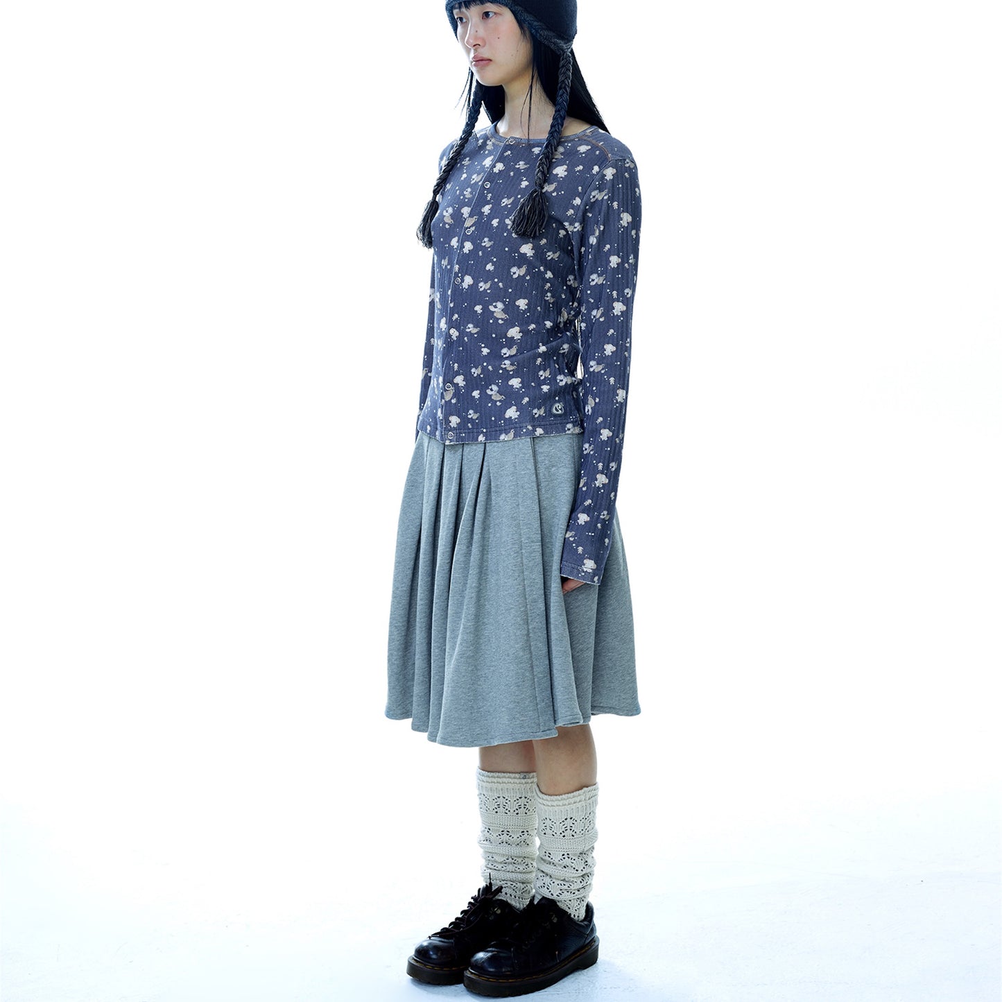 COZY SWEAT WRAP SKIRT / MELANGE GREY / スウェットラップスカート