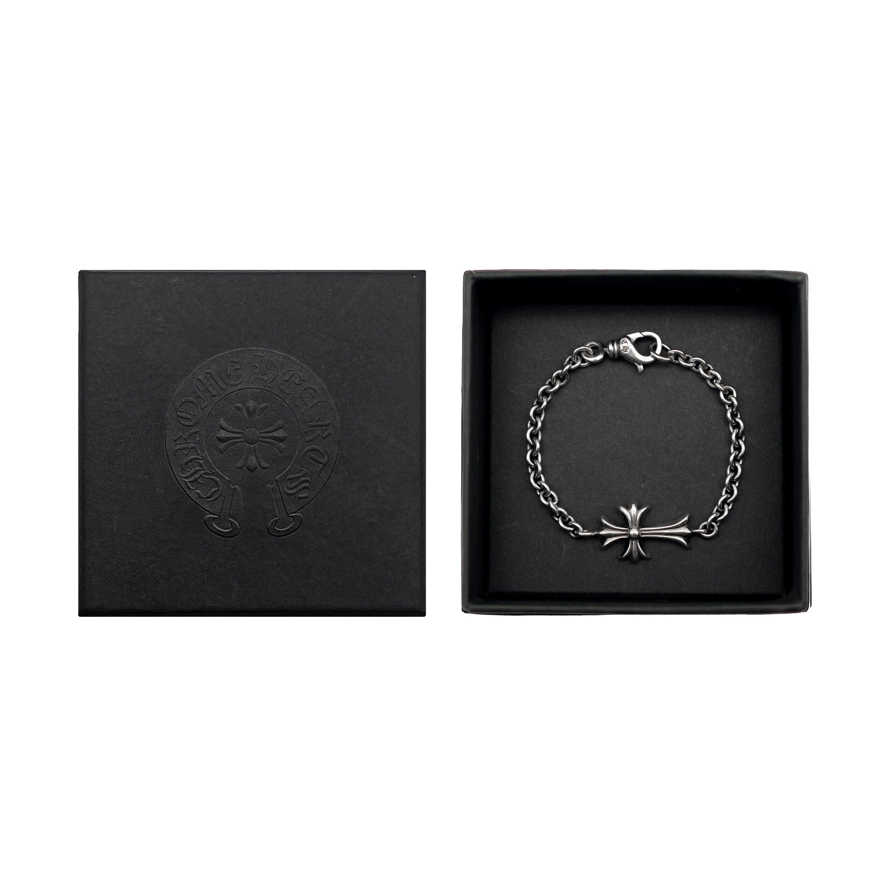Chrome Hearts Silver Cross Chain Lobster Clasp Bracelet - SRM
